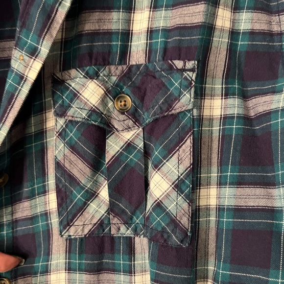 Merona blue and teal thin flannel 2X - Picture 4 of 4